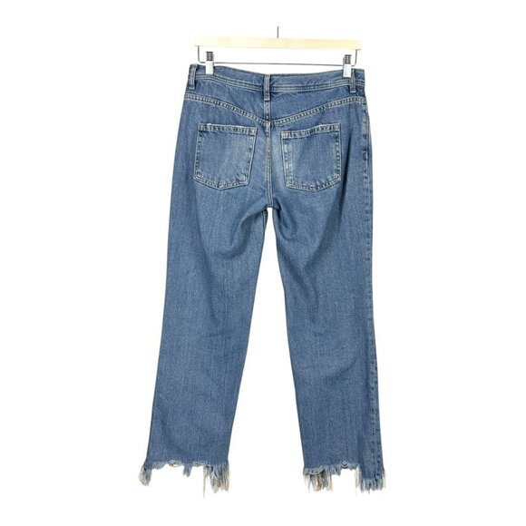 Free People We the Free Maggie Mid Rise Straight Jeans Bondi Blue - Picture 3 of 12